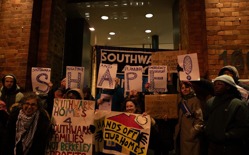 Protest at Southwark Council targeting the housing crisis.