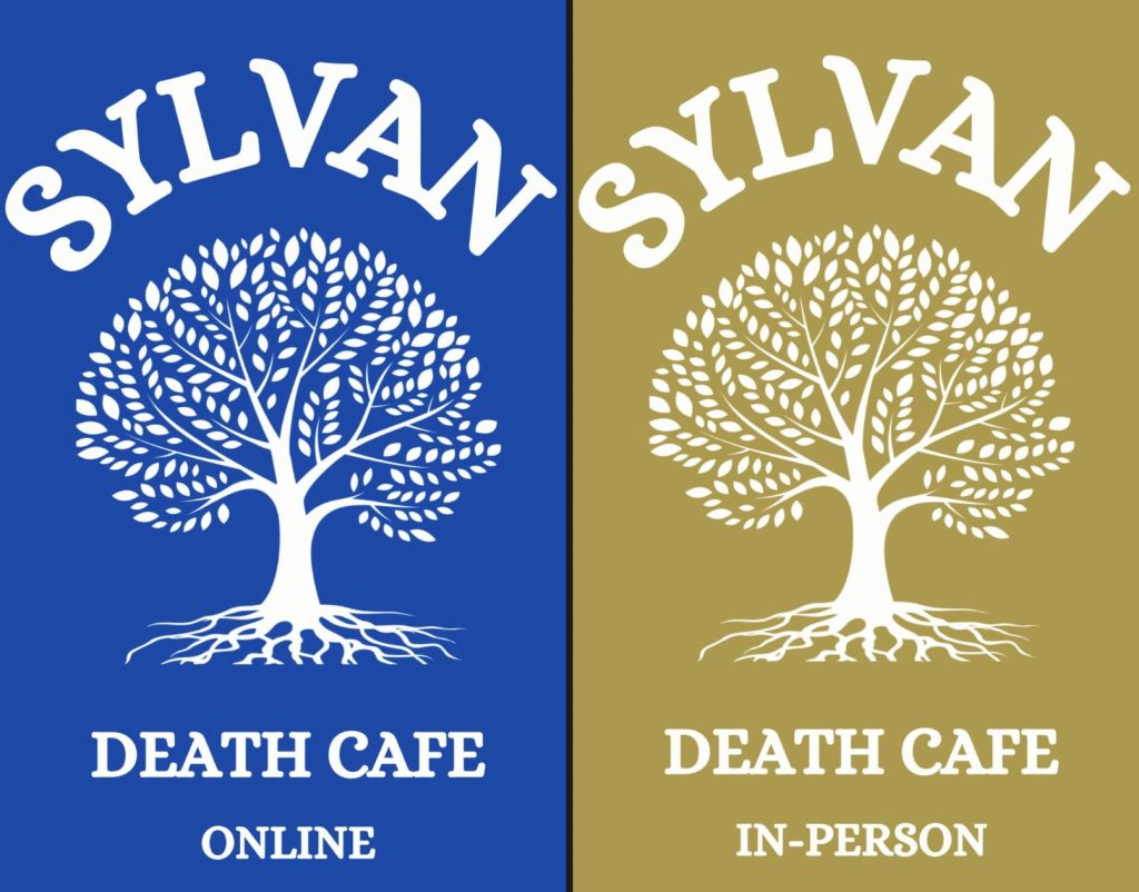 This image is the promotional posters for the event that I am discussing in the article - the Sylvan Death Cafe. Both online and in person. 